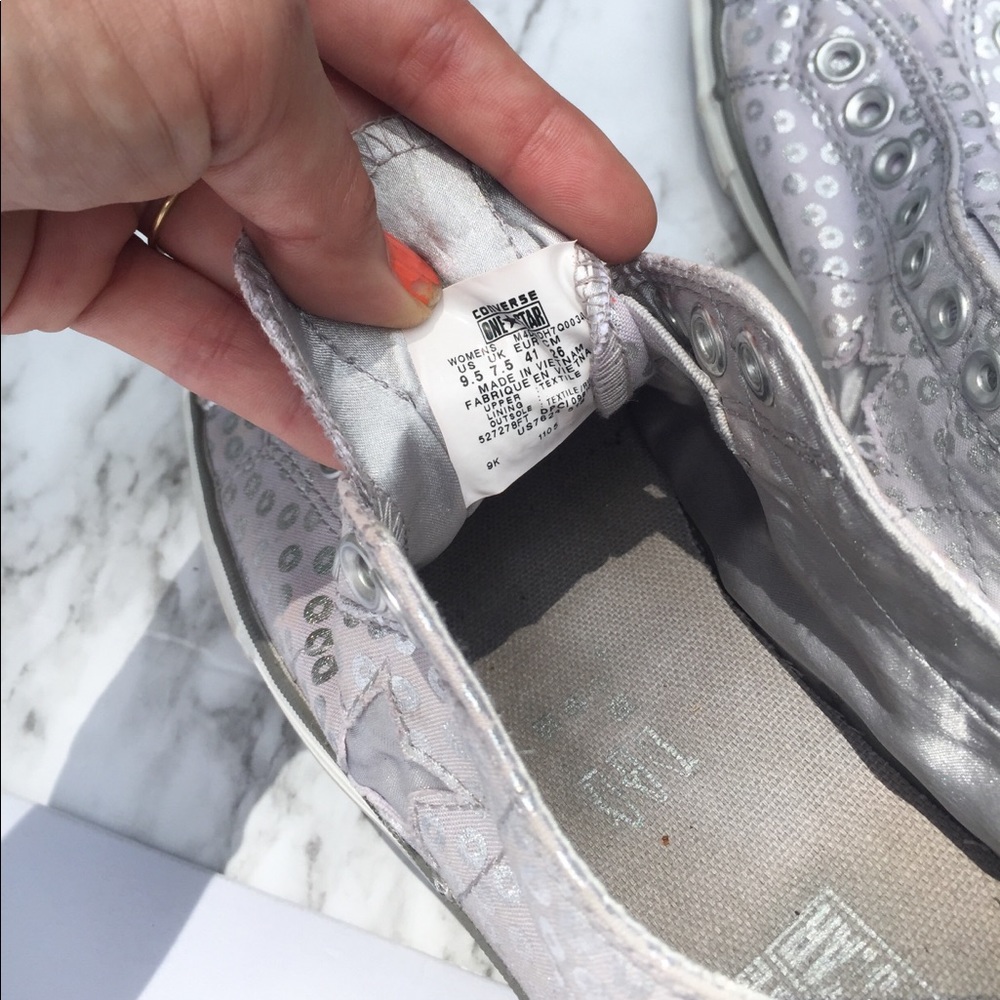 Converse One Star silver leopard print slip on - Picture 3 of 3